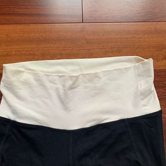 Bebe Sport Black/White Foldover Yoga Pants- S - Picture 6 of 11